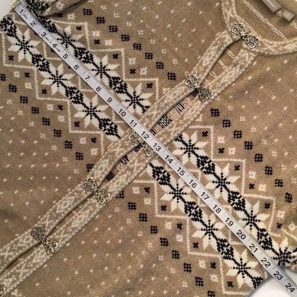 CROFT & BARROW VINTAGE TAN COLOR CHRISTMAS CARDIGAN SZ XL - Picture 7 of 10